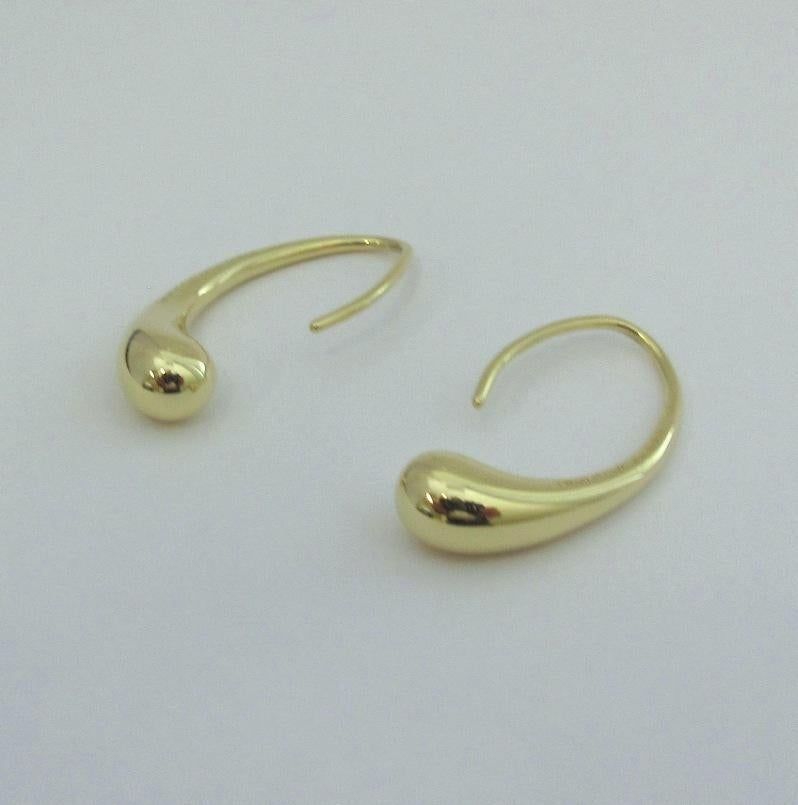 TIFFANY & Co. Elsa Peretti 18K Gold Teardrop Hoop Earrings 2