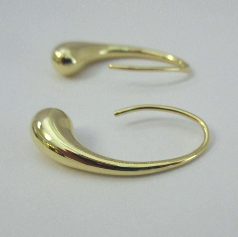 TIFFANY & Co. Elsa Peretti 18K Gold Teardrop Hoop Earrings 3