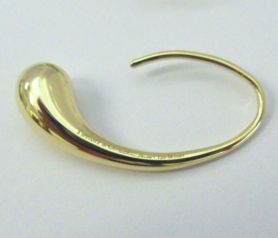 TIFFANY & Co. Elsa Peretti 18K Gold Teardrop Hoop Earrings 4