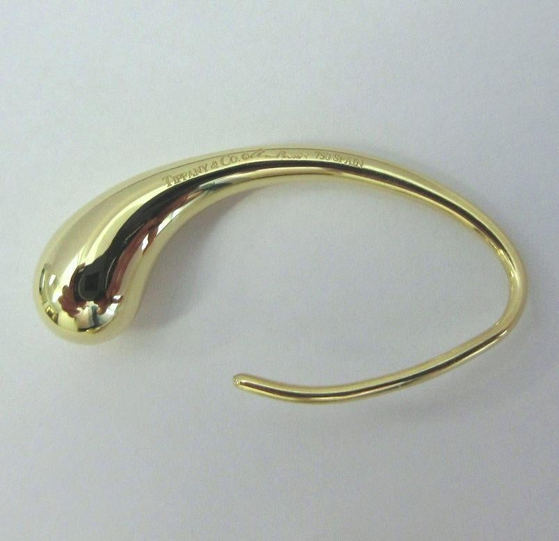 TIFFANY & Co. Elsa Peretti 18K Gold Teardrop Hoop Earrings 5