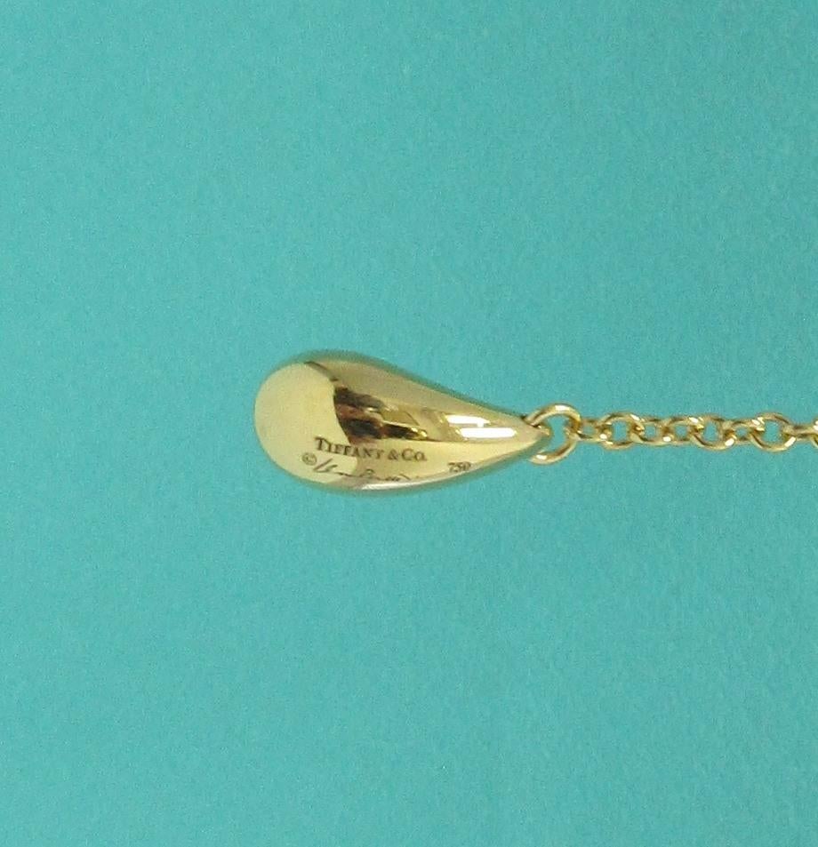 TIFFANY & Co. Elsa Peretti 18K Gold Teardrop Lariat Pendant Necklace For Sale 5