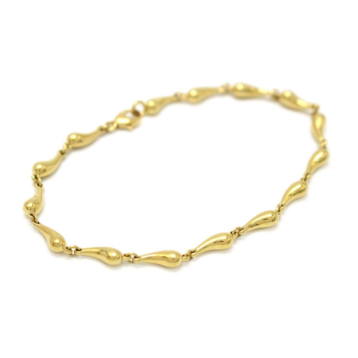 TIFFANY & Co. Elsa Peretti 18K Gold Teardrop Link Bracelet 6.75