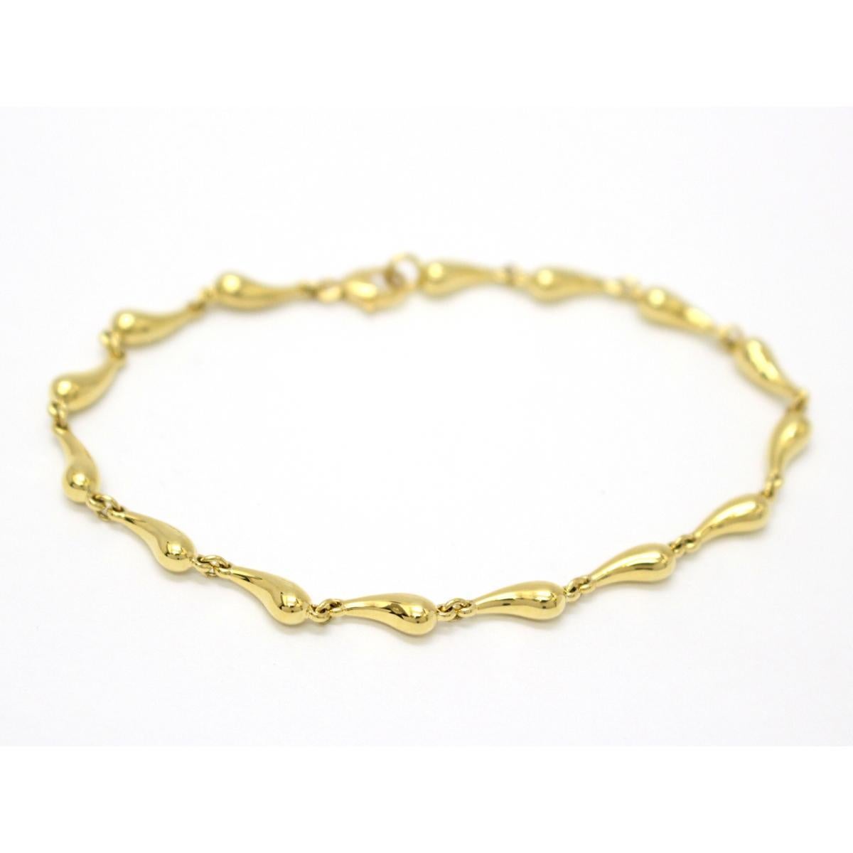 TIFFANY & Co. Elsa Peretti 18K Gold Teardrop Link Bracelet 6.75