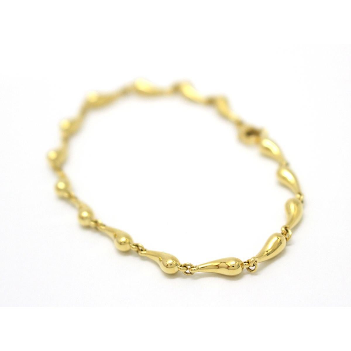 Women's TIFFANY & Co. Elsa Peretti 18K Gold Teardrop Link Bracelet 6.75