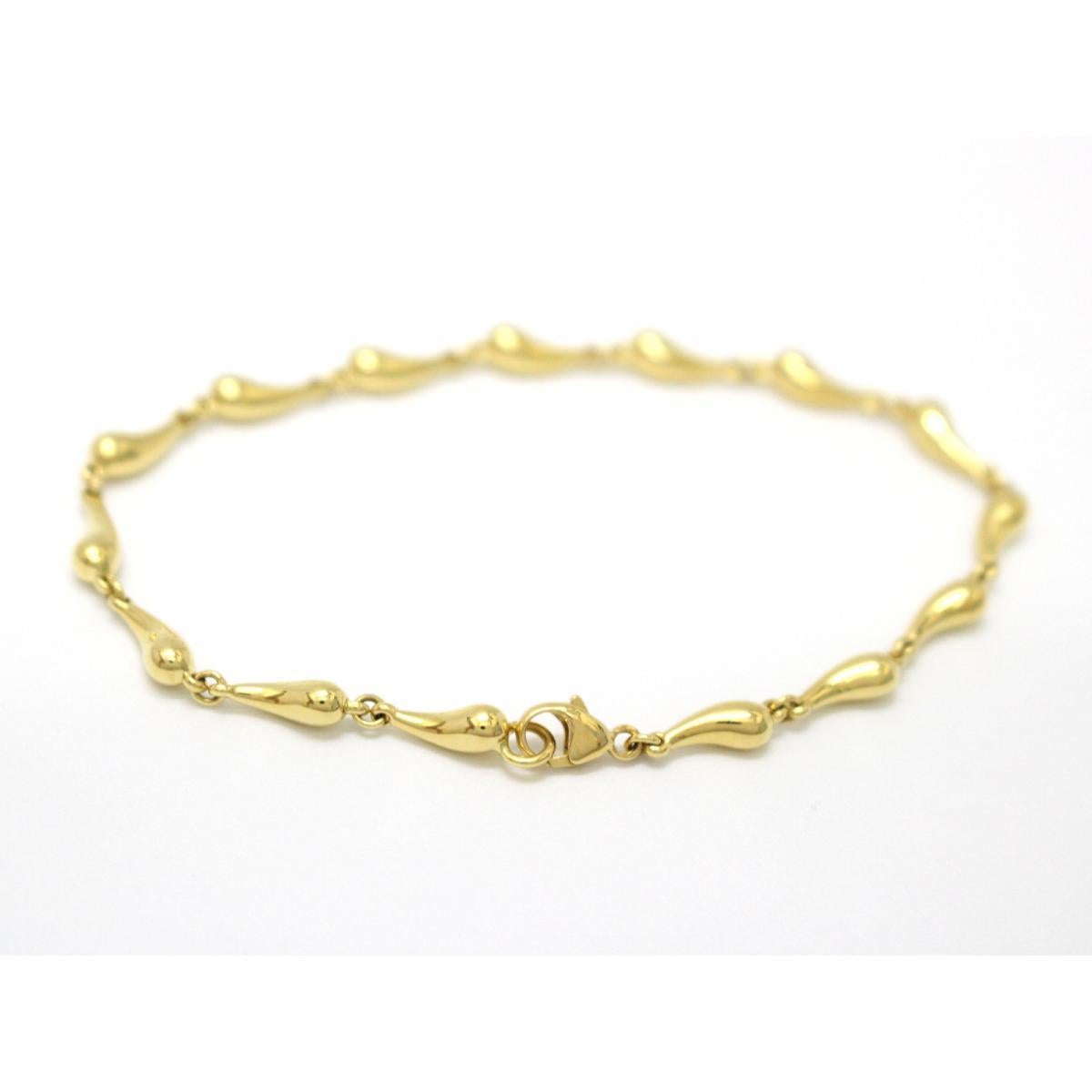 TIFFANY & Co. Elsa Peretti 18K Gold Teardrop Link Bracelet 6.75