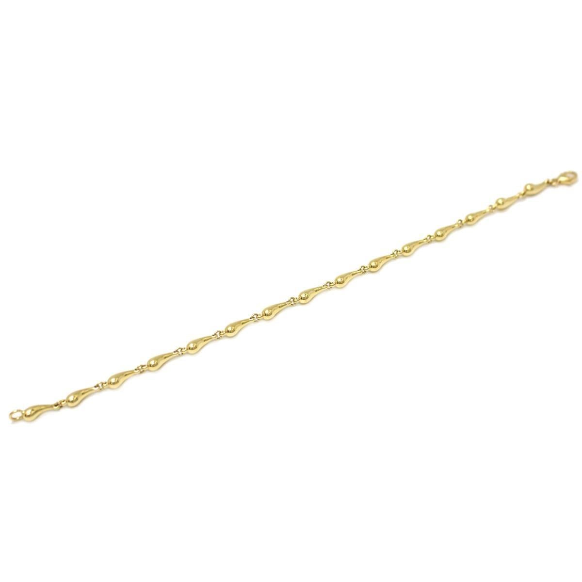 TIFFANY & Co. Elsa Peretti 18K Gold Teardrop Link Bracelet 6.75
