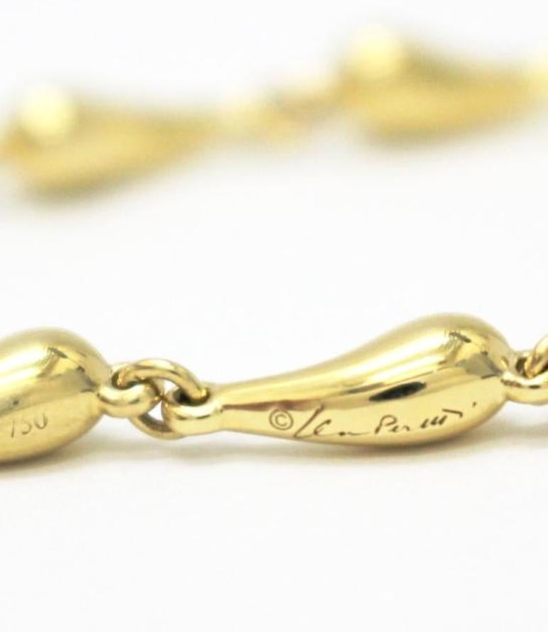 TIFFANY & Co. Elsa Peretti 18K Gold Teardrop Link Bracelet 6.75