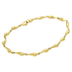 TIFFANY & Co. Elsa Peretti 18K Gold Teardrop Link Bracelet 6.75"