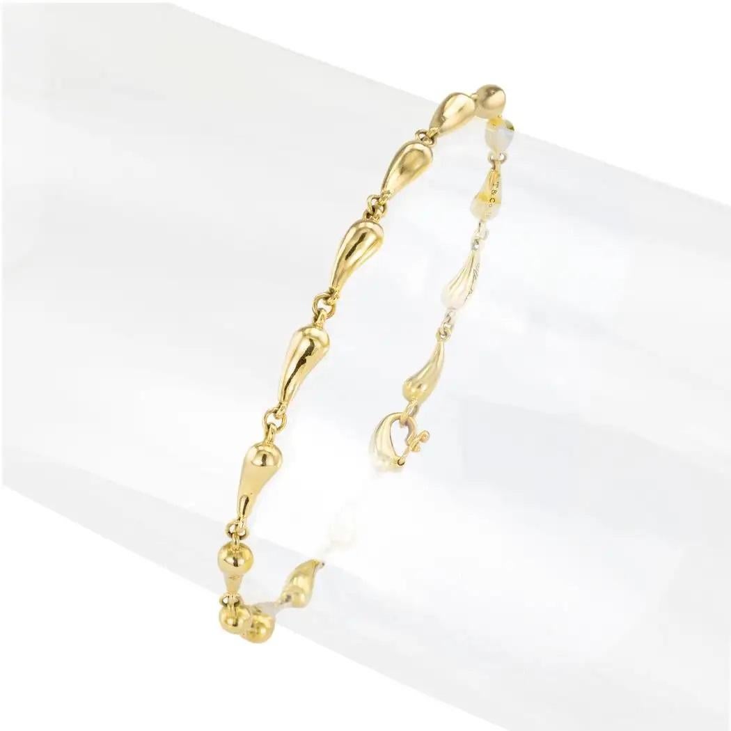 Women's TIFFANY & Co. Elsa Peretti 18K Gold Teardrop Link Bracelet 7