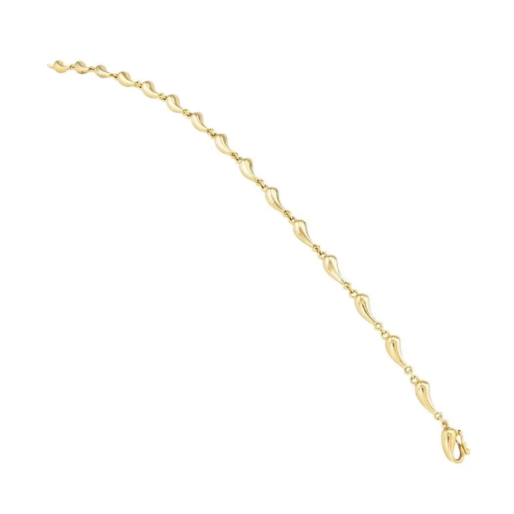 TIFFANY & Co. Elsa Peretti 18K Gold Teardrop Link Bracelet 7