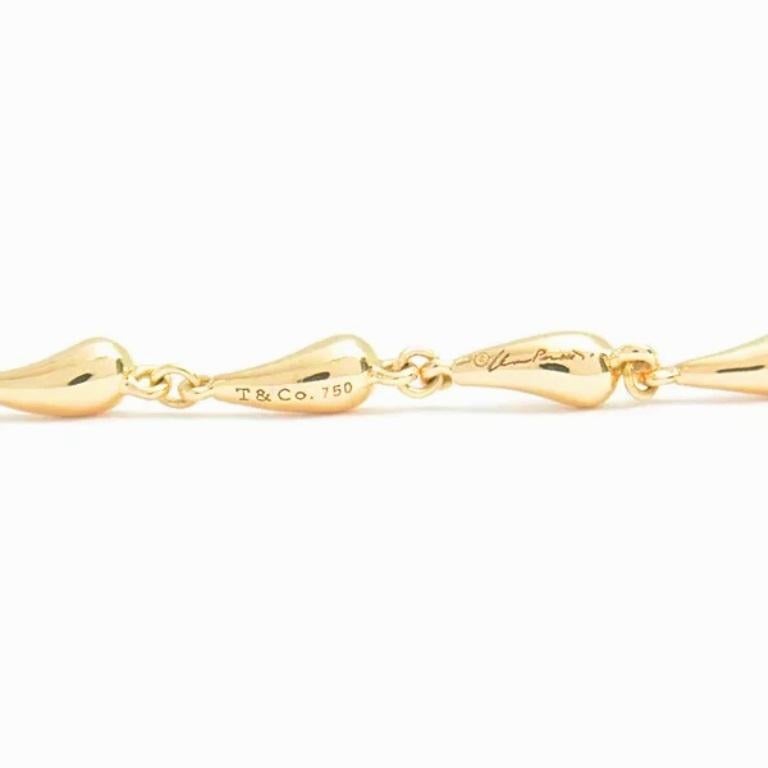 TIFFANY & Co. Elsa Peretti 18K Gold Teardrop Link Bracelet 7