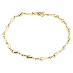 TIFFANY & Co. Elsa Peretti 18K Gold Teardrop Link Bracelet 7"