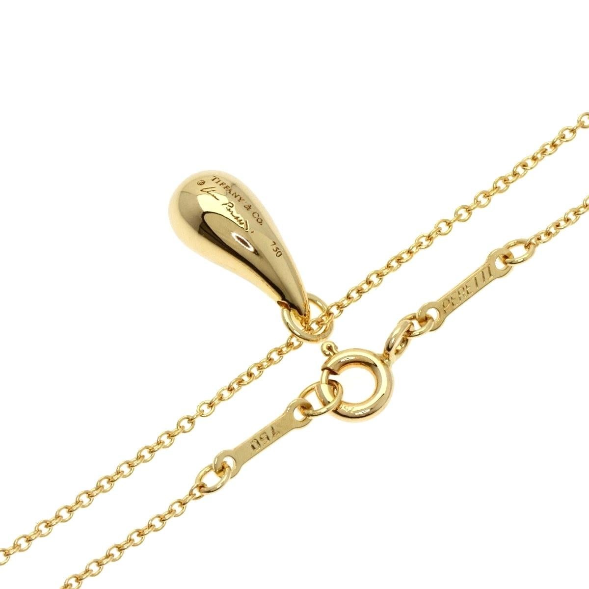 Donna TIFFANY & Co. Collana con ciondolo a goccia in oro 18 carati di Elsa Peretti in vendita