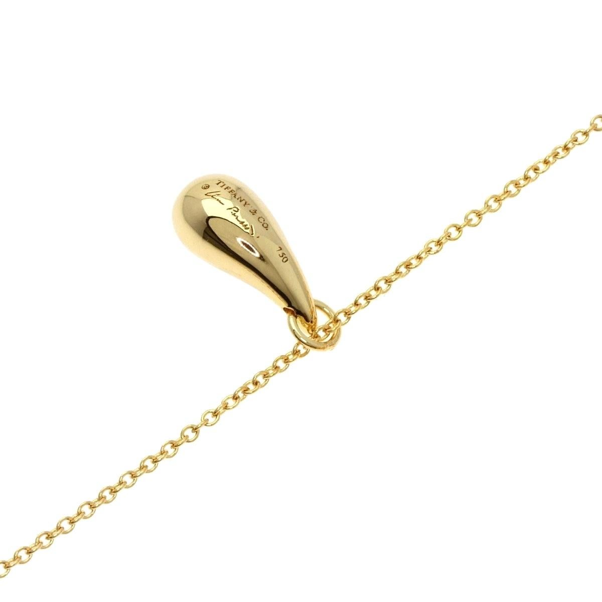 TIFFANY & Co. Collana con ciondolo a goccia in oro 18 carati di Elsa Peretti in vendita 3