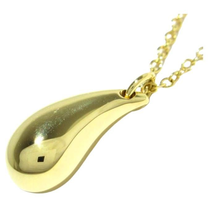 TIFFANY & Co. Elsa Peretti 18K Gold Teardrop Pendant Necklace For Sale