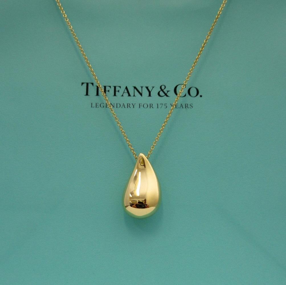 Women's TIFFANY & Co. Elsa Peretti 18K Gold Teardrop Pendant Necklace Large