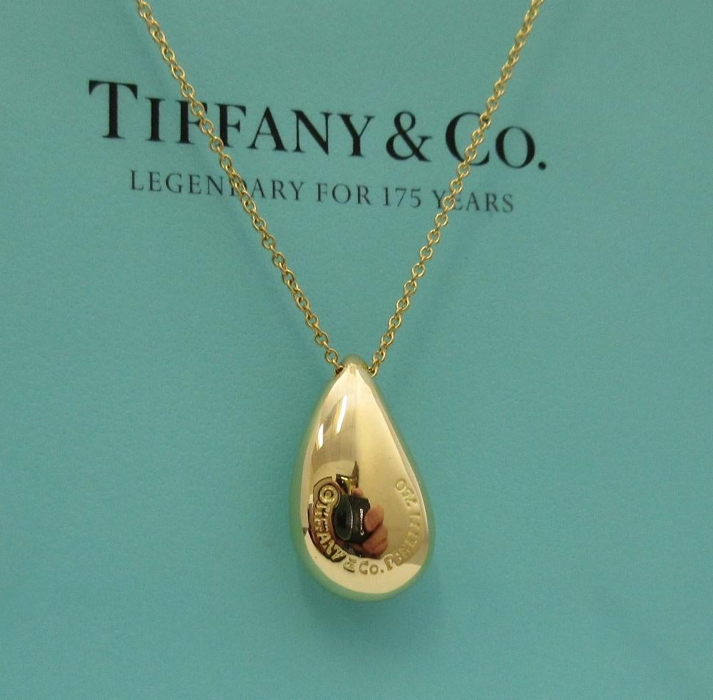 TIFFANY & Co. Elsa Peretti 18K Gold Teardrop Pendant Necklace Large 1