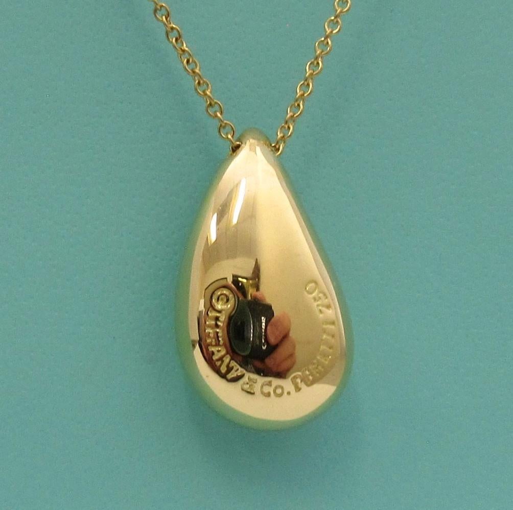 TIFFANY & Co. Elsa Peretti 18K Gold Teardrop Pendant Necklace Large im Angebot 2