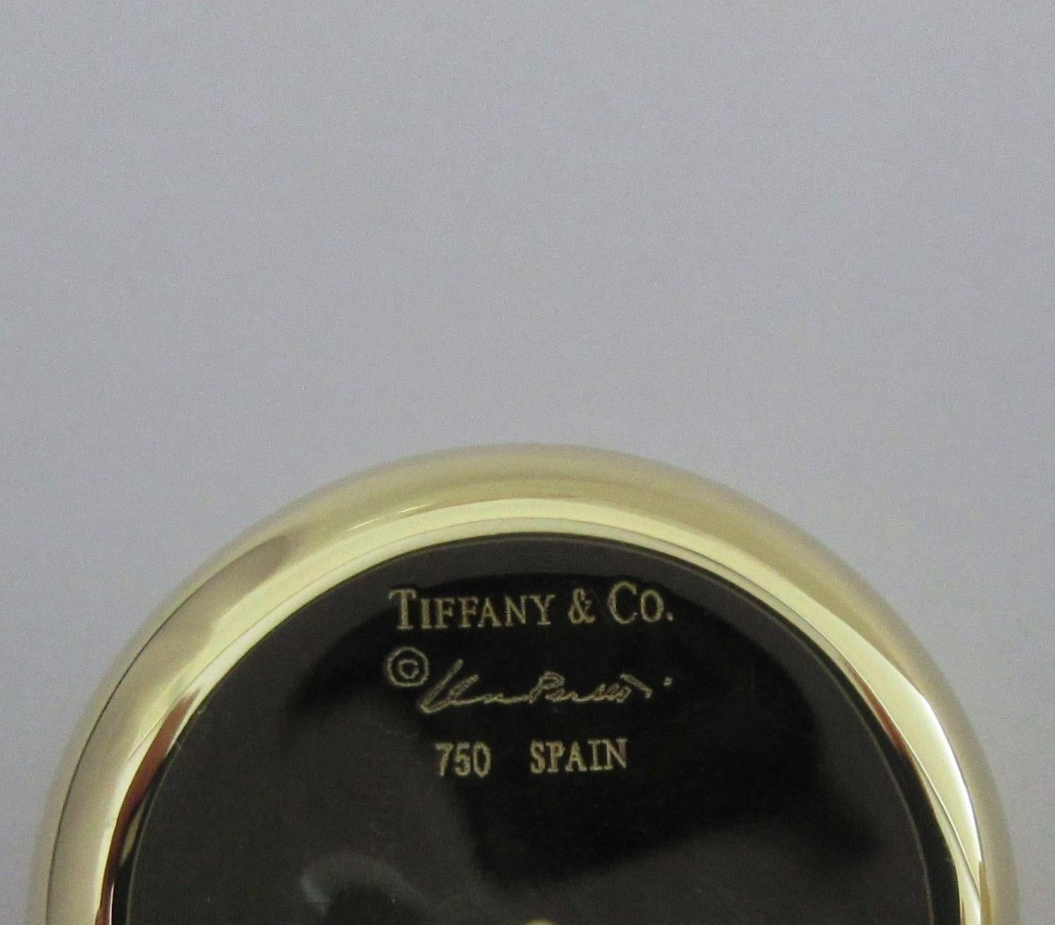 TIFFANY & Co. Elsa Peretti 18 Karat Gold Ohrringe mit Daumendruck im Angebot 5