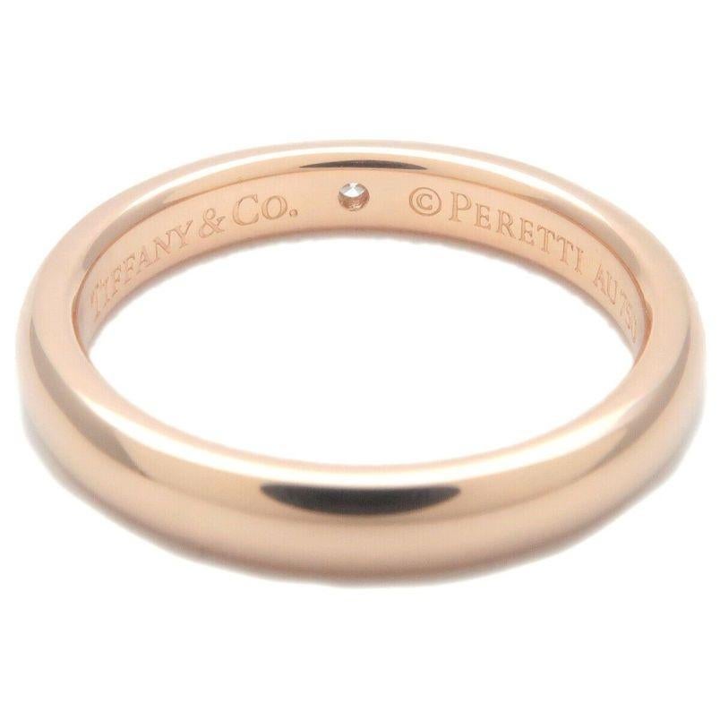 TIFFANY & Co. Elsa Peretti 18K Rose Gold .02 Diamant Band Ring 4.5 Damen im Angebot
