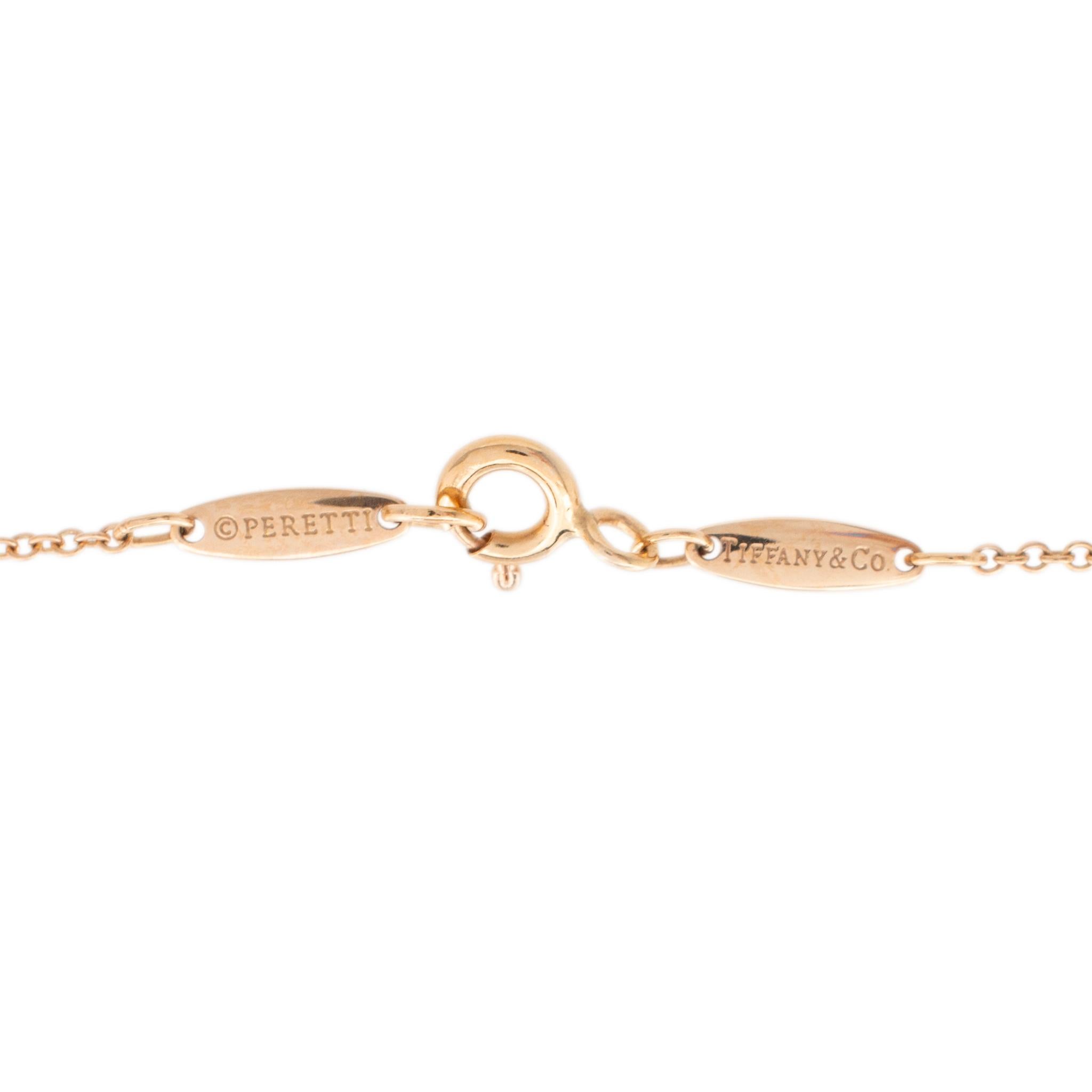 Tiffany & Co. Elsa Peretti 18K Rose Gold Diamonds By The Yard Sprinkle Necklace In Excellent Condition For Sale In Houston, TX