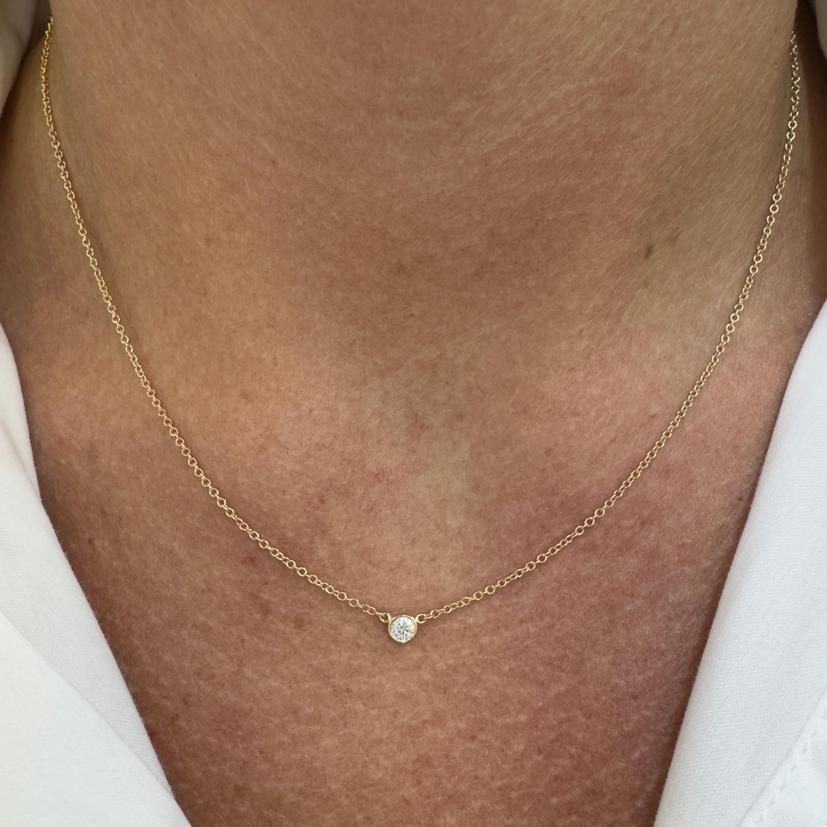 Tiffany & Co. Collar con Colgante de Diamante Elsa Peretti Amarillo de 18 quilates 0,12 ct en venta 3