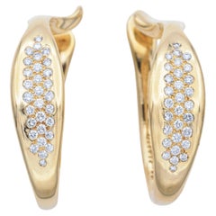 Tiffany & Co Elsa Peretti 18K Yellow Gold 0.89TCW Diamond Ear Lobe Cuff Earrings