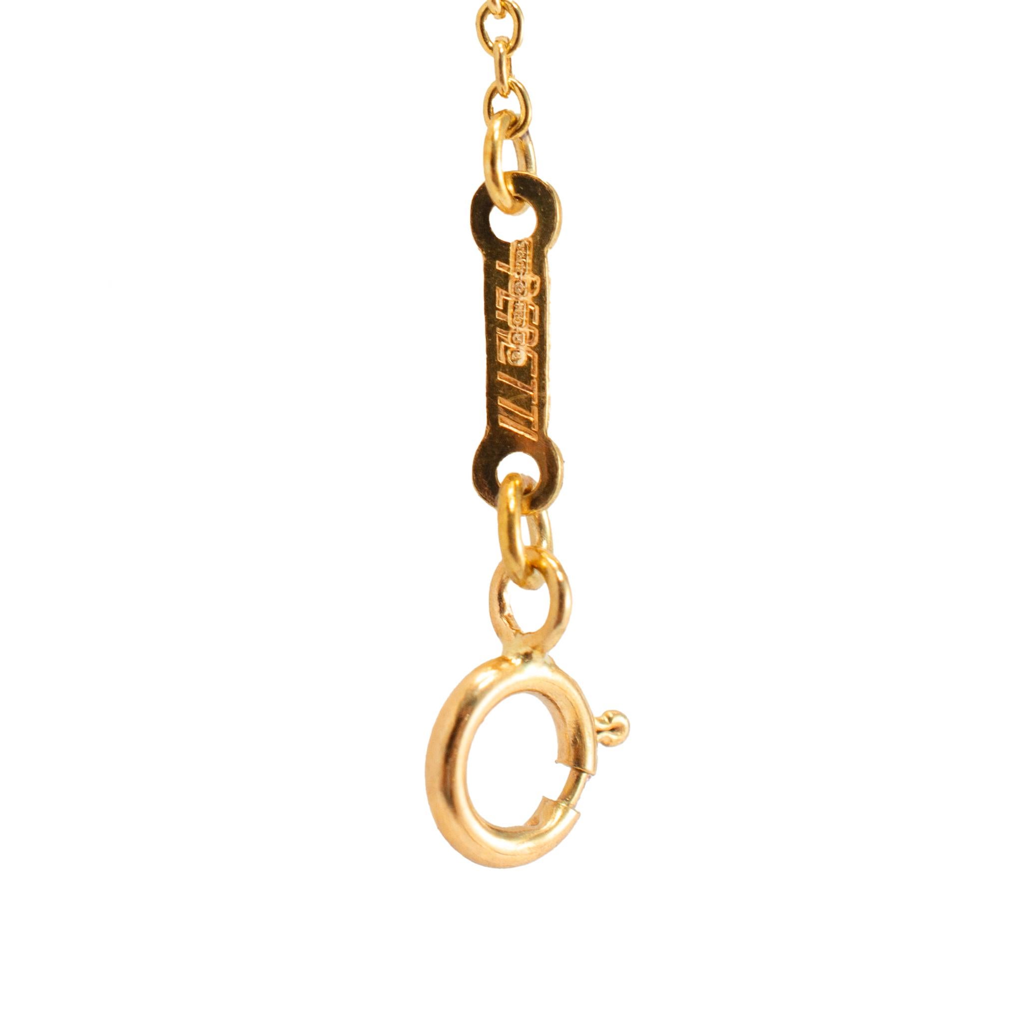 Tiffany & Co. Elsa Peretti 18K Yellow Gold 16MM Open Heart Pendant Necklace For Sale 1