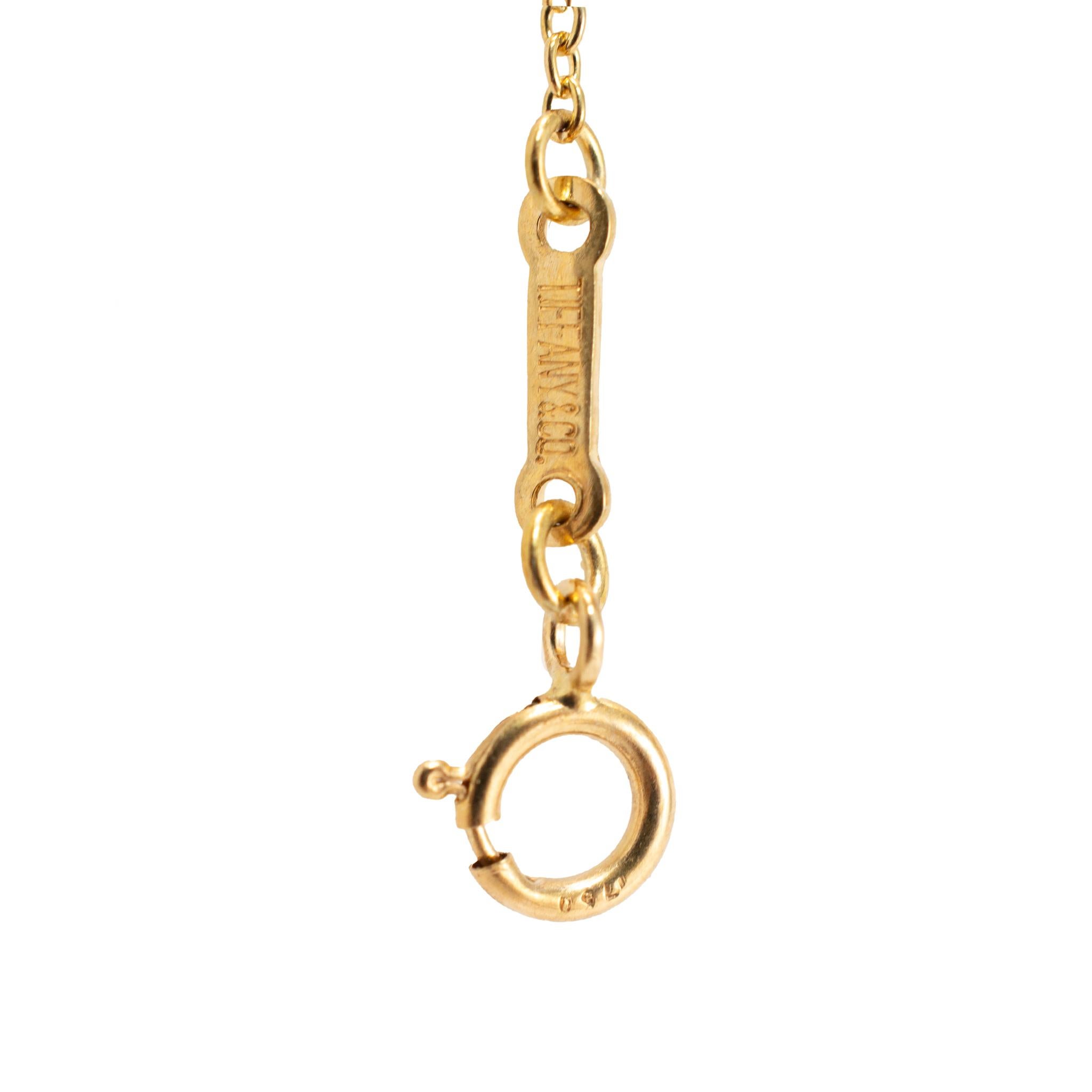 Tiffany & Co. Elsa Peretti 18K Yellow Gold 16MM Open Heart Pendant Necklace For Sale 2