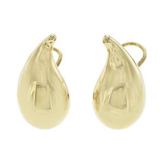 Tiffany & Co, Elsa Peretti 18K Yellow Gold 21.1 Grams Large Tear Drop Earrings