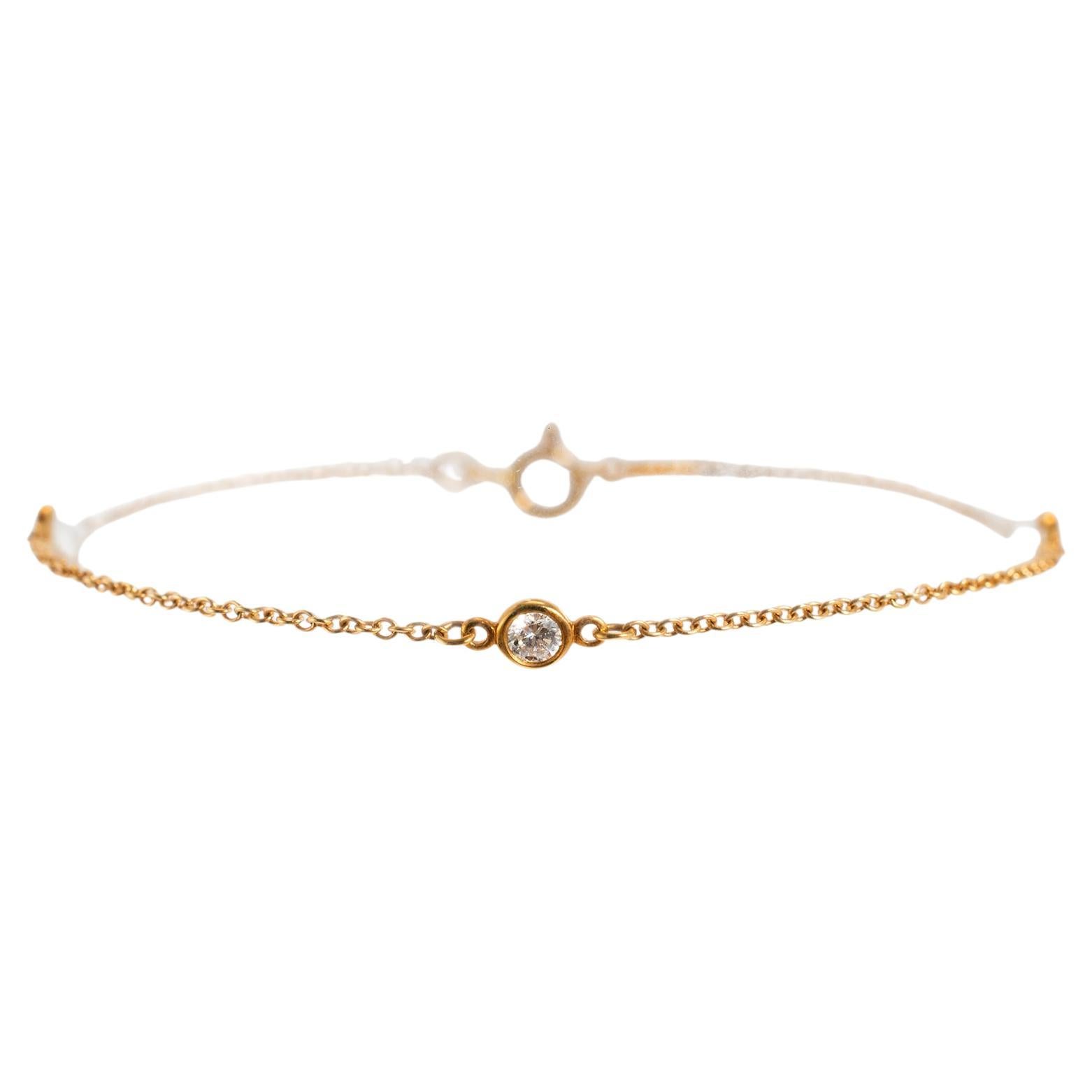 Tiffany & Co. Elsa Peretti 18K Gelbgold 3 Diamanten pro Yard Armband im Angebot