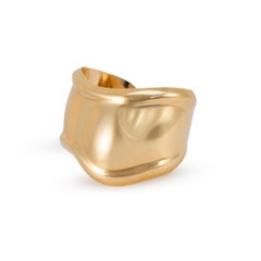 Tiffany & Co. Elsa Peretti 18K Yellow Gold 43MM Small Bone Cuff Bangle Bracelet