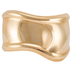 Tiffany & Co. Elsa Peretti 18K Yellow Gold 43MM Small Bone Cuff Bangle Bracelet
