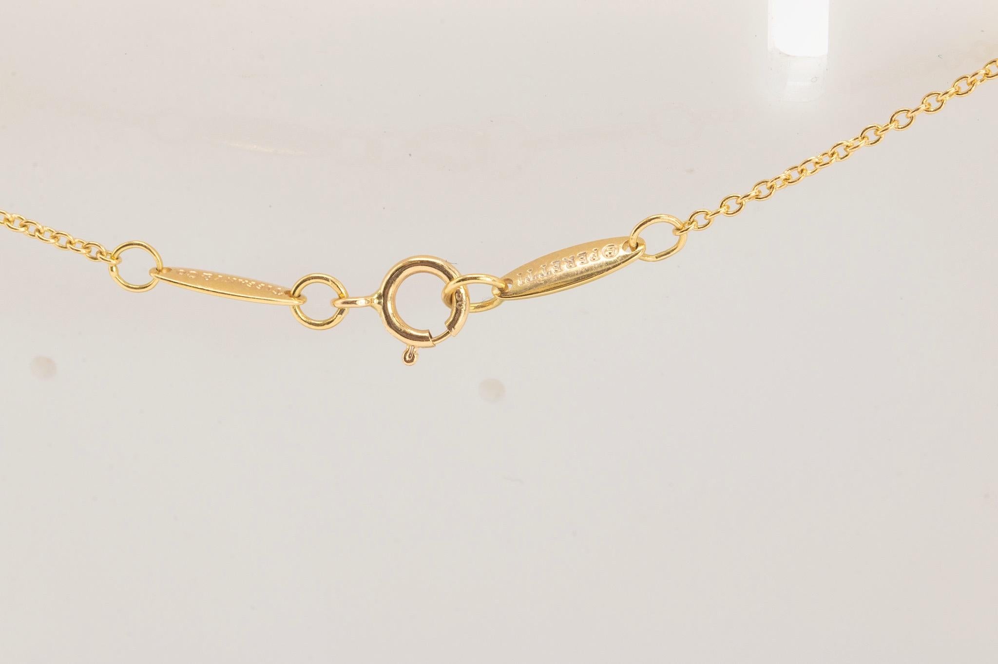 Tiffany & Co Elsa Peretti 18k Yellow Gold 9mm Bean Necklace For Sale 1