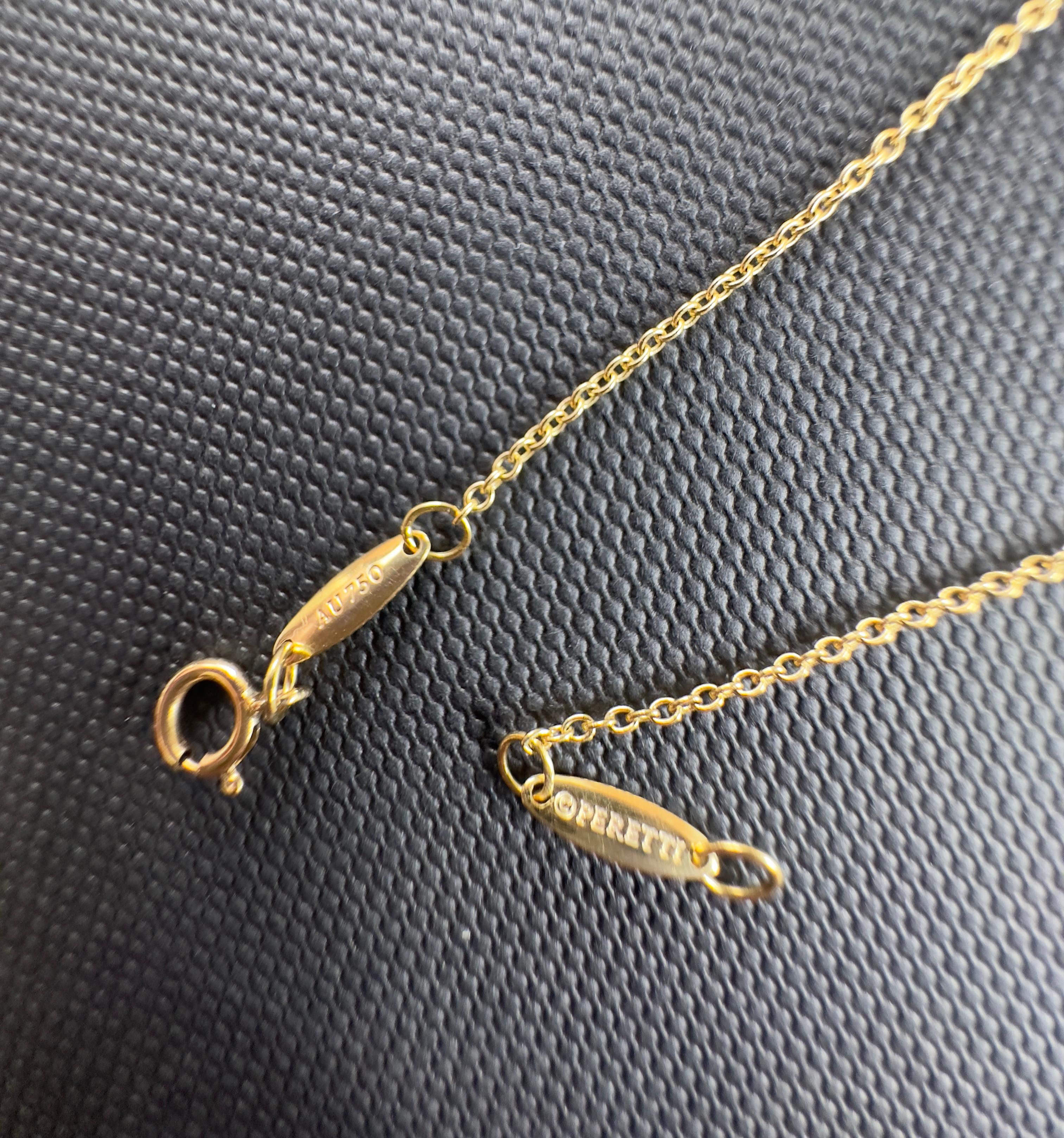 Tiffany & Co Elsa Peretti 18k Yellow Gold 9mm Bean Necklace For Sale 3