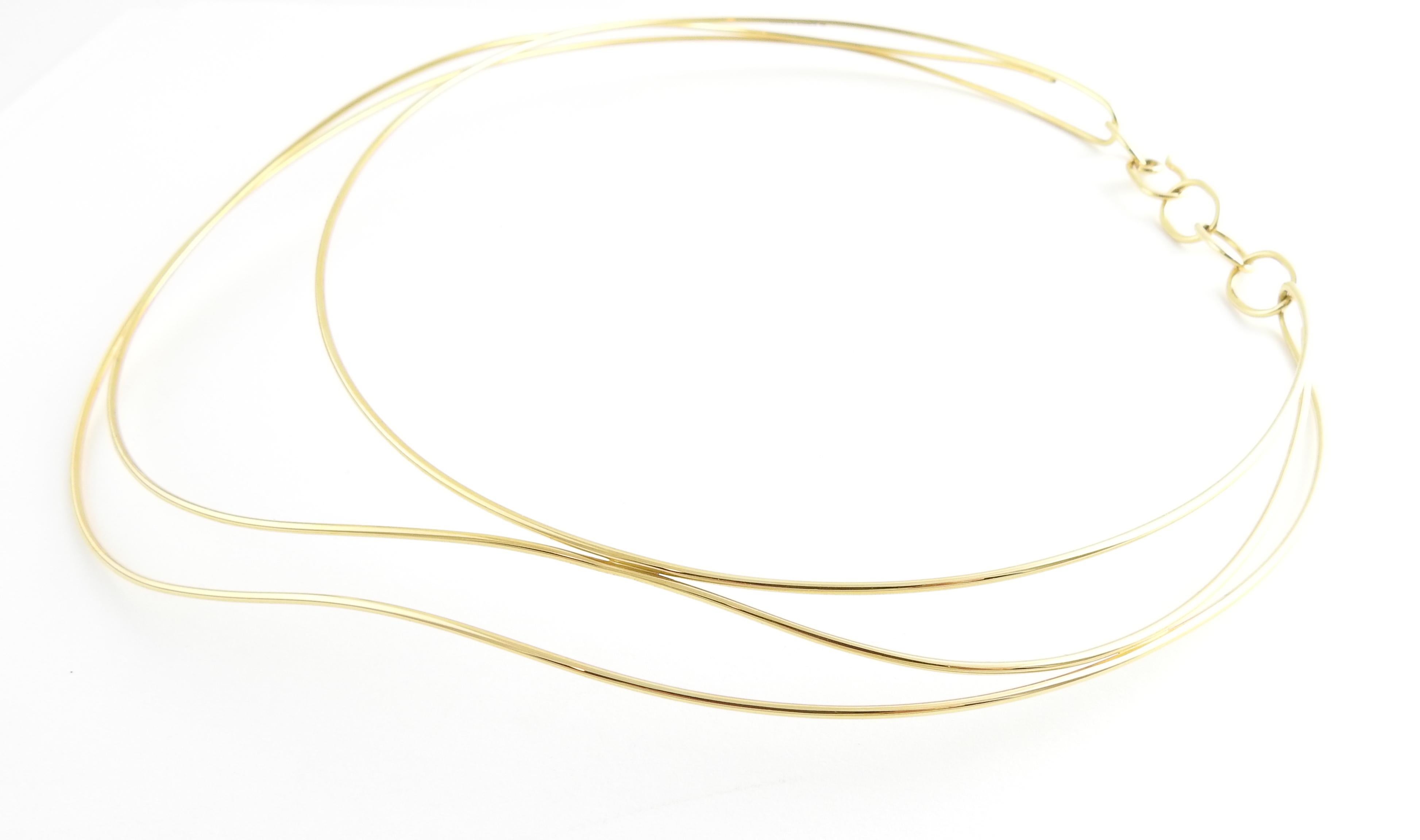 Modern Tiffany & Co. Elsa Peretti 18 Karat Yellow Gold Abstract Wire Choker Necklace