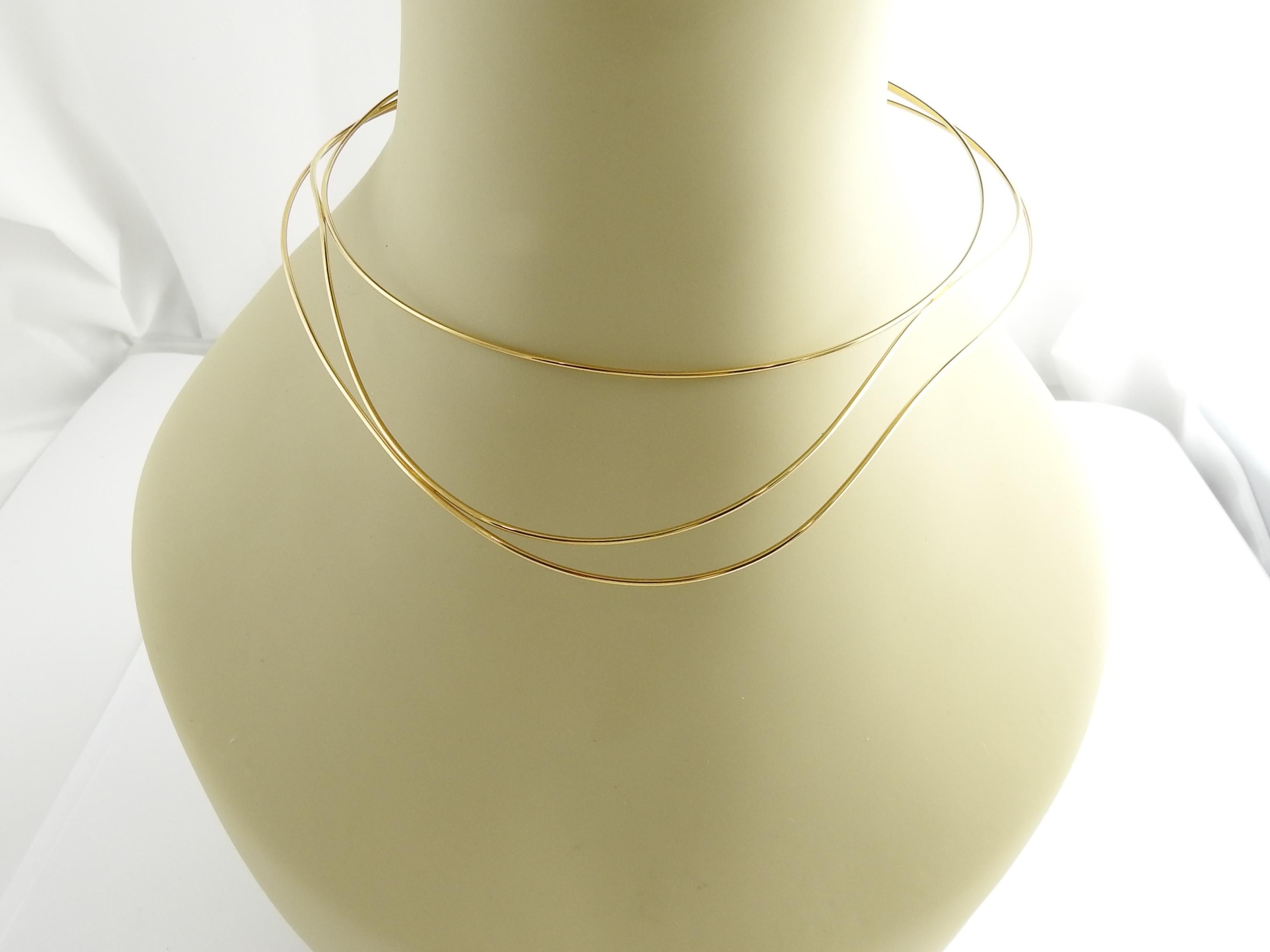 Women's or Men's Tiffany & Co. Elsa Peretti 18 Karat Yellow Gold Abstract Wire Choker Necklace