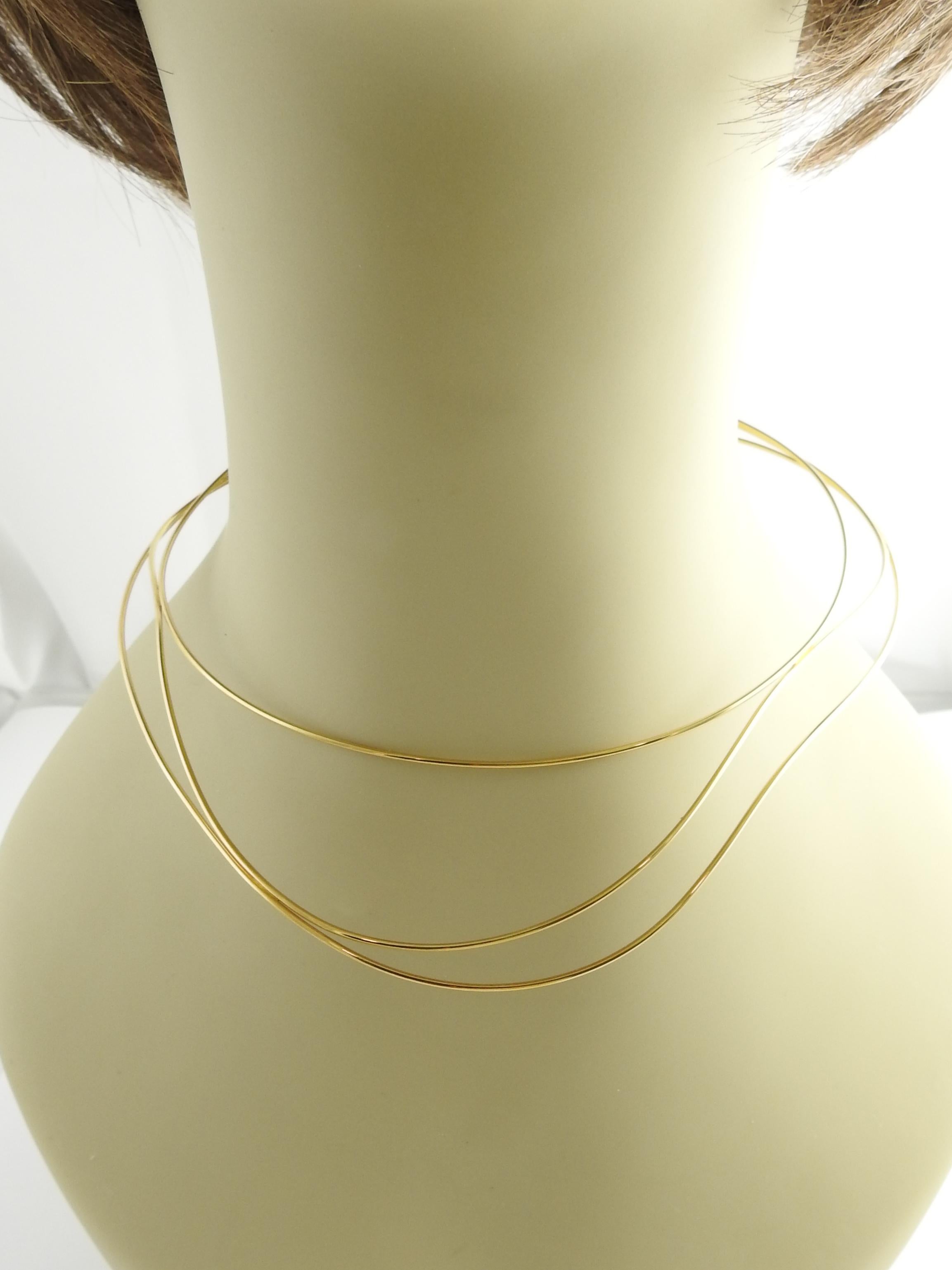 Tiffany & Co. Elsa Peretti 18 Karat Yellow Gold Abstract Wire Choker Necklace 1