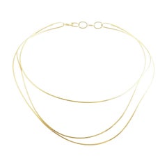 Tiffany & Co. Elsa Peretti 18 Karat Yellow Gold Abstract Wire Choker Necklace