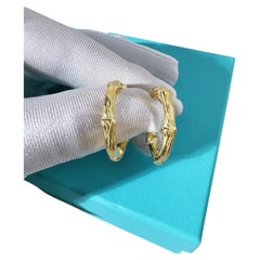 Tiffany & Co. Elsa Peretti 18K Yellow Gold Bamboo Hoop Earrings