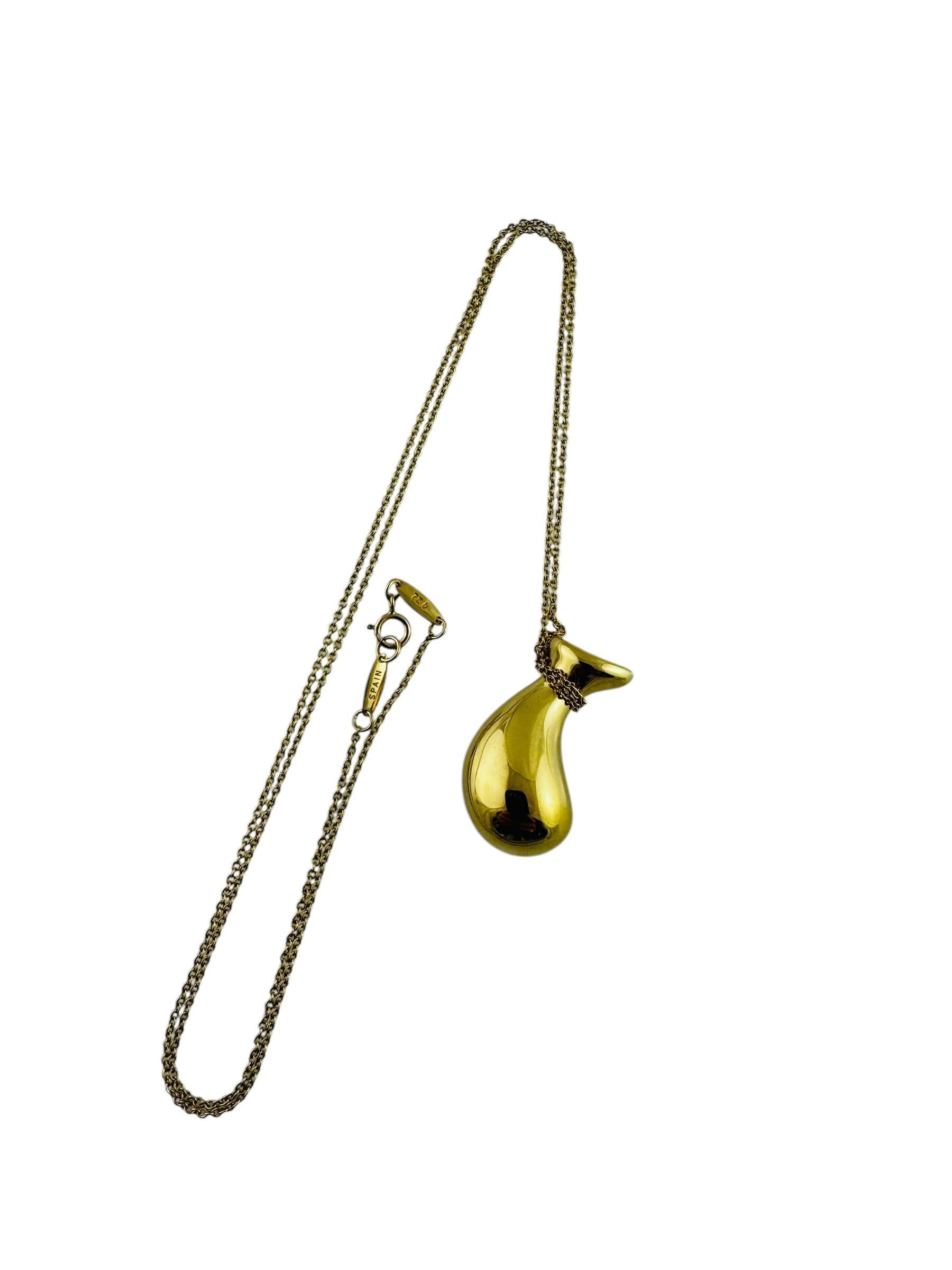 Tiffany & Co. Elsa Peretti 18K Yellow Gold Bottle Jug Pendant Necklace #20696 For Sale 6