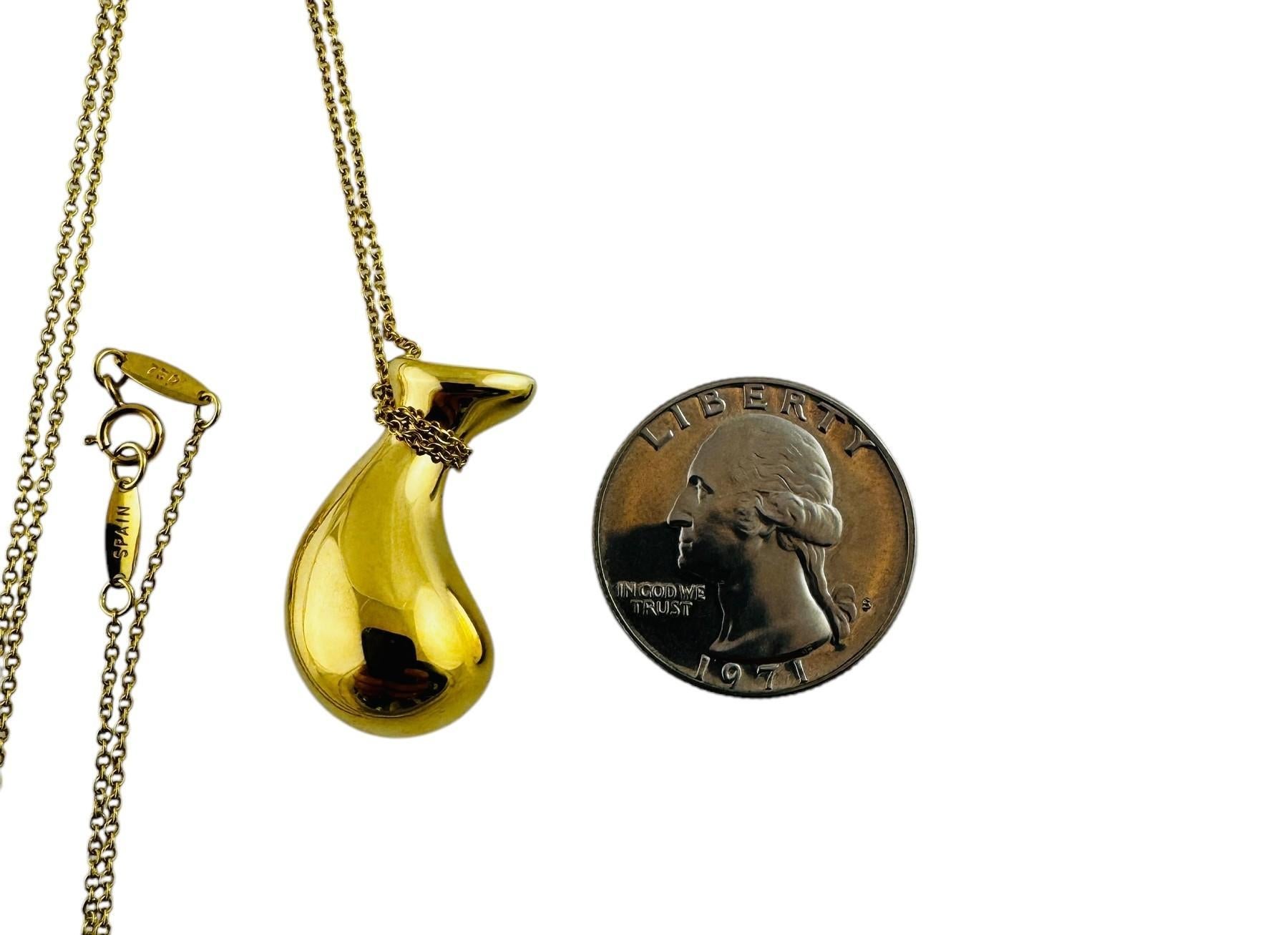Tiffany & Co. Elsa Peretti 18K Yellow Gold Bottle Jug Pendant Necklace #20696 For Sale 7