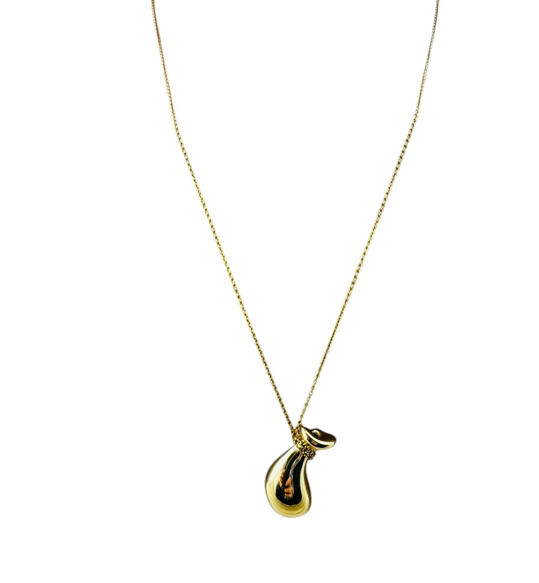 Contemporary Tiffany & Co. Elsa Peretti 18K Yellow Gold Bottle Jug Pendant Necklace #20696 For Sale