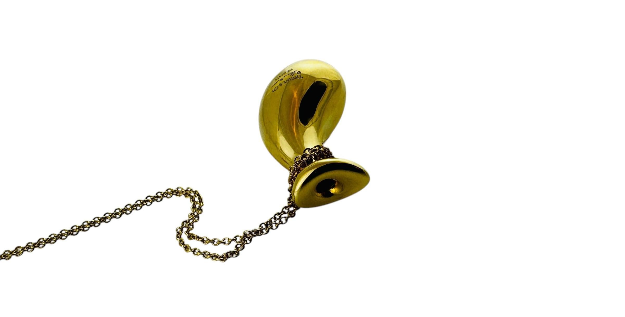 Tiffany & Co. Elsa Peretti 18K Yellow Gold Bottle Jug Pendant Necklace #20696 For Sale 2