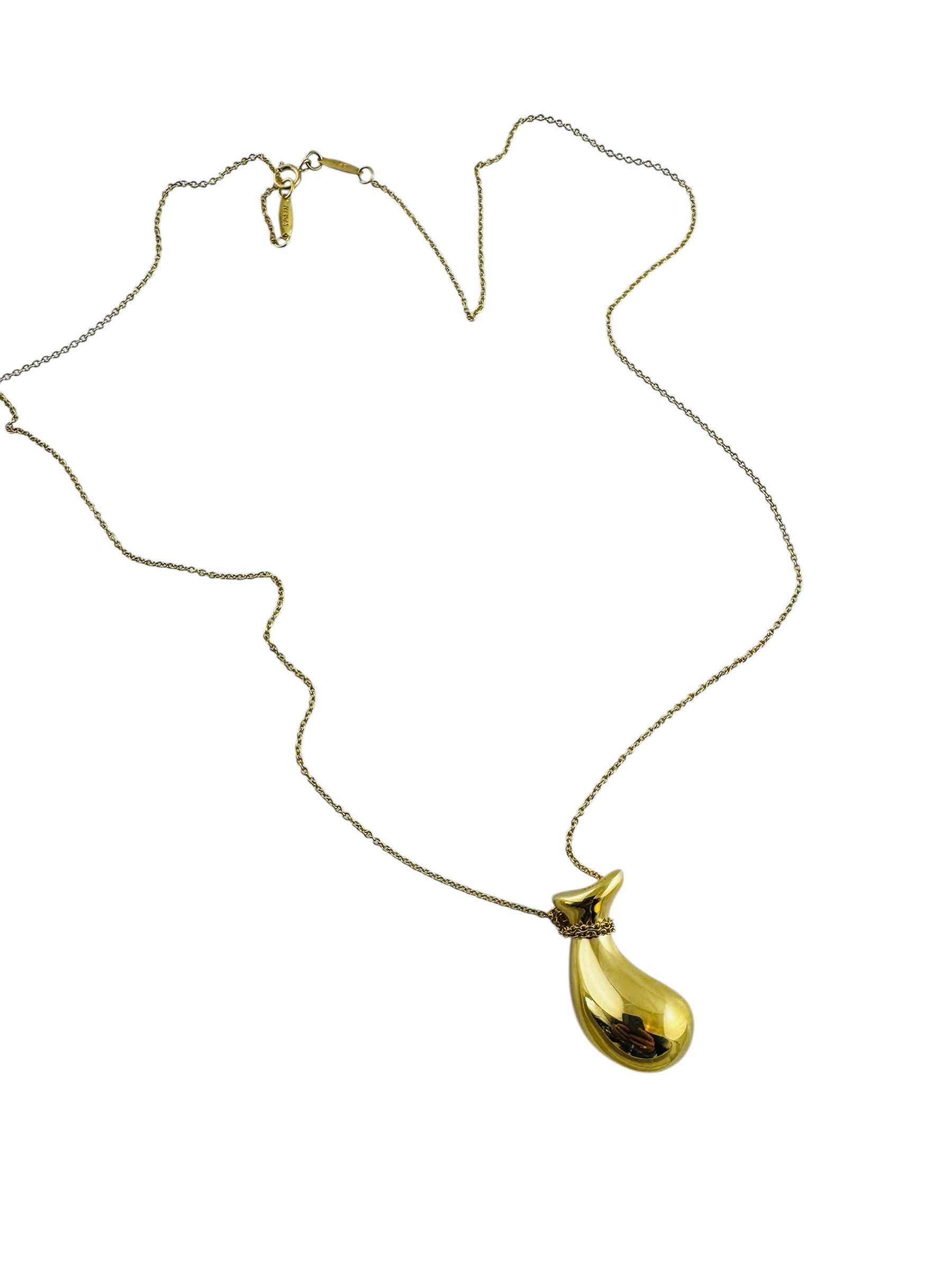 Tiffany & Co. Elsa Peretti 18K Yellow Gold Bottle Jug Pendant Necklace #20696 For Sale 4