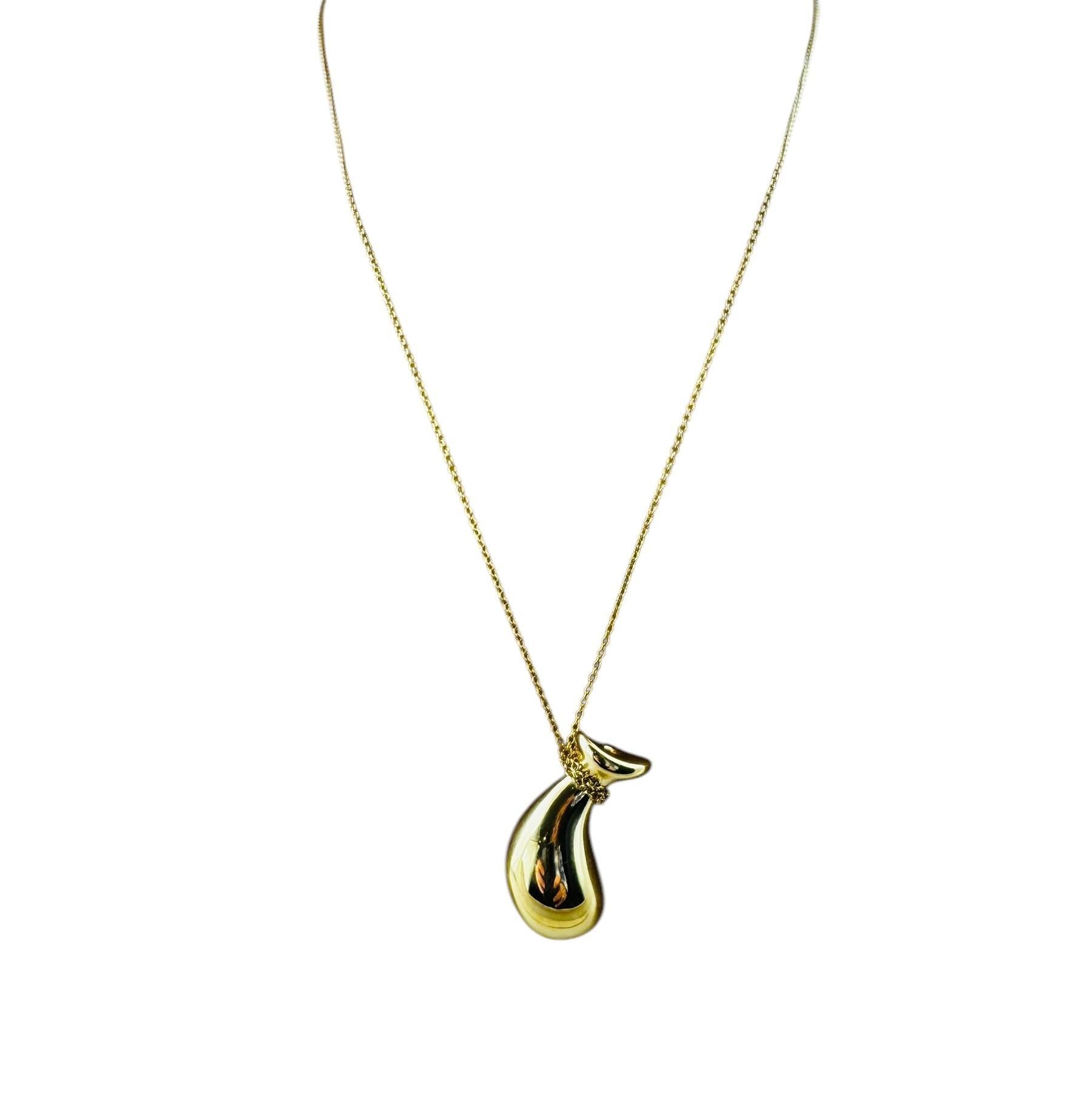 Tiffany & Co. Elsa Peretti 18K Yellow Gold Bottle Jug Pendant Necklace #20696
