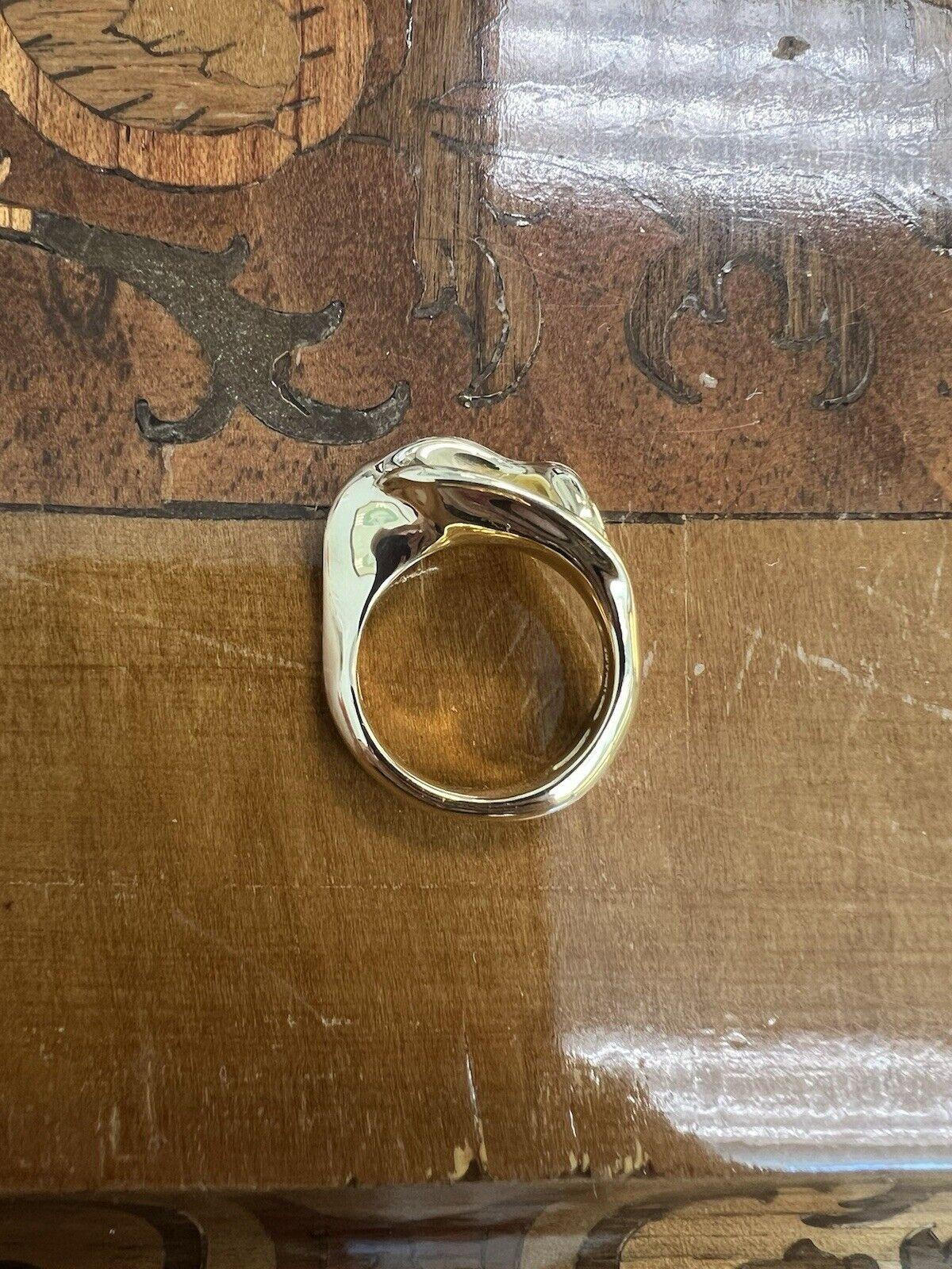 TIFFANY & CO. ELSA PERETTI 18k Yellow Gold Calla Lily Flower Ring Vintage 1980s 6