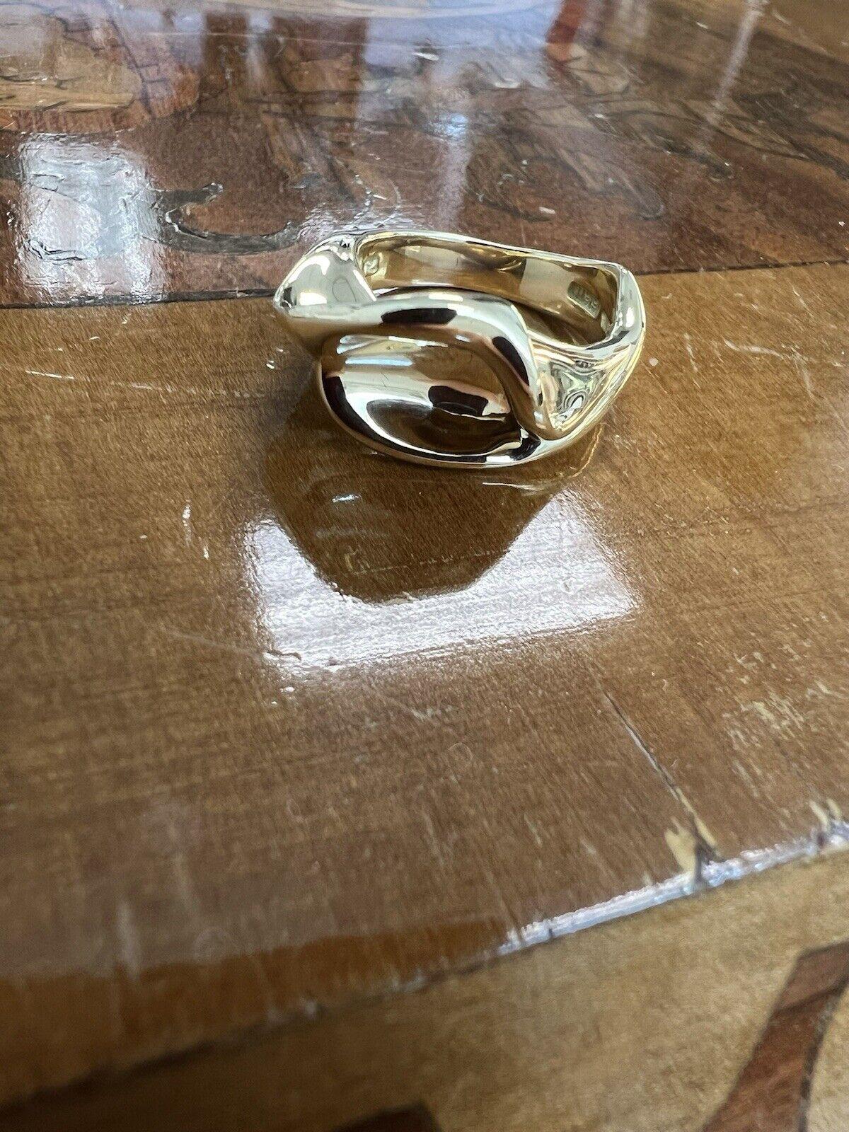 TIFFANY & CO. ELSA PERETTI 18k Yellow Gold Calla Lily Flower Ring Vintage 1980s 7