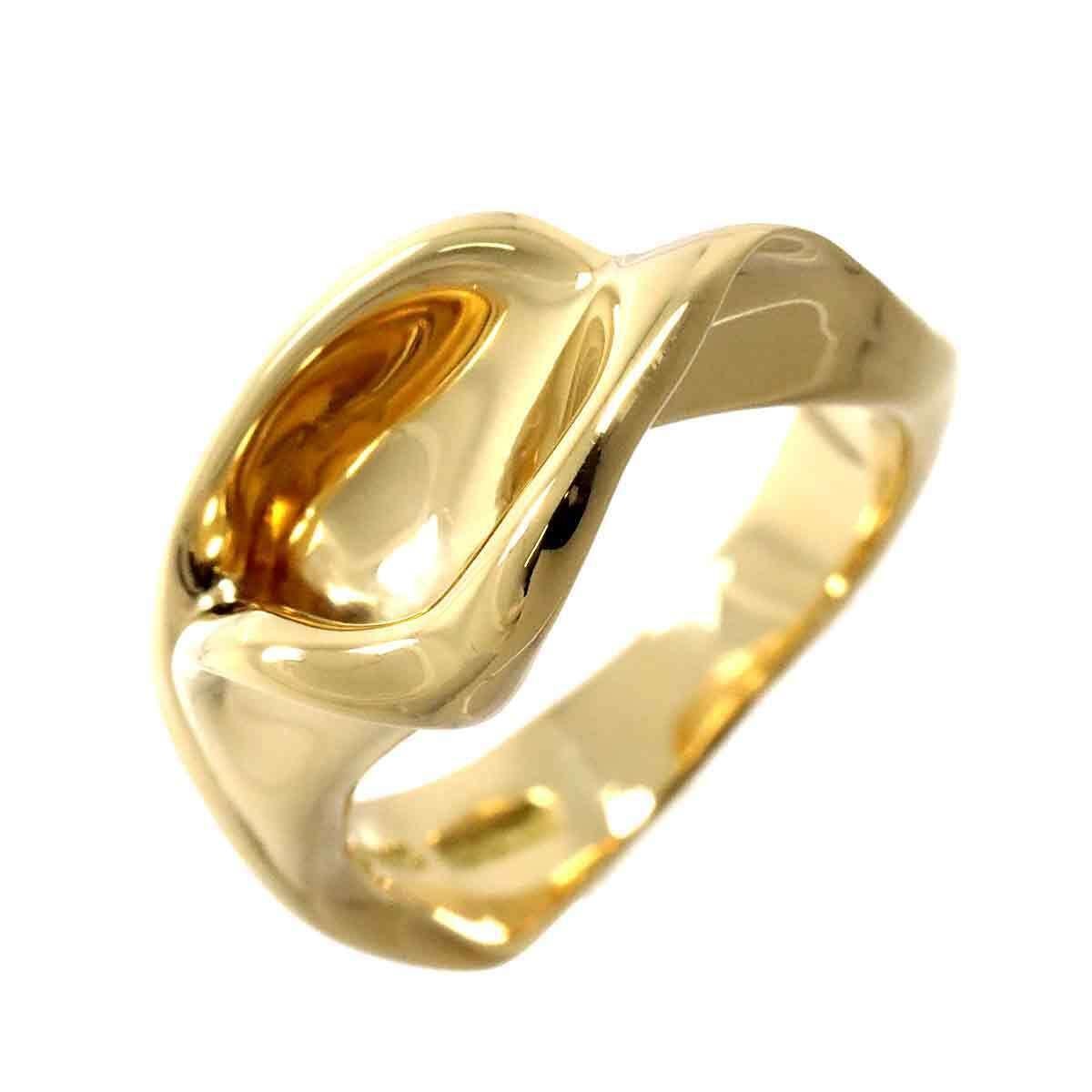 TIFFANY & CO. ELSA PERETTI 18k Yellow Gold Calla Lily Flower Ring Vintage 1980s 8
