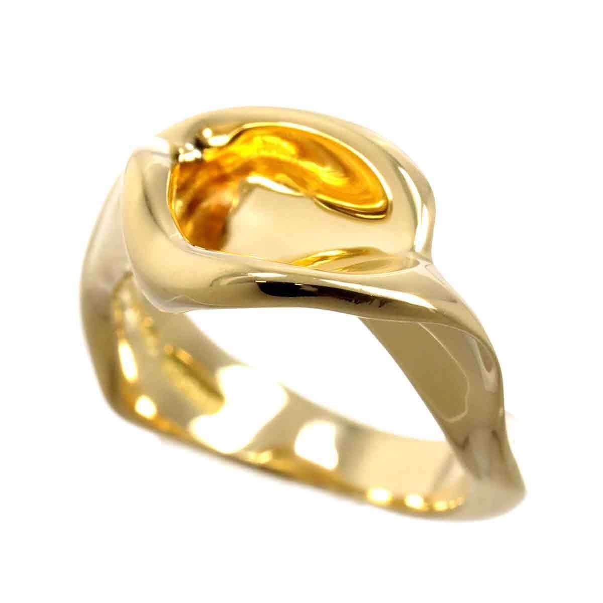 Women's or Men's TIFFANY & CO. ELSA PERETTI 18k Yellow Gold Calla Lily Flower Ring Vintage 1980s